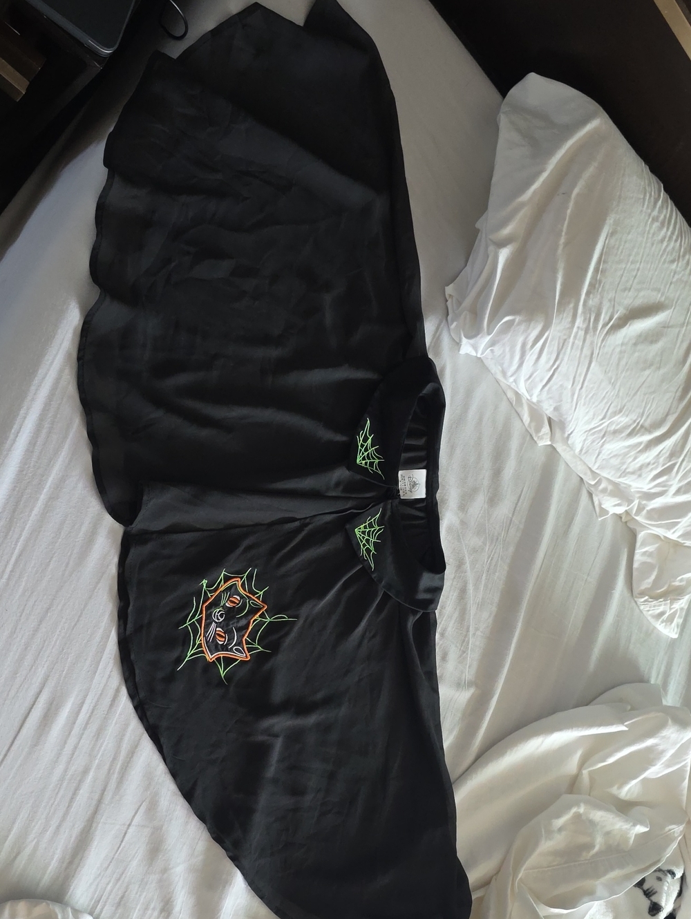 Disney Black Dress with Green and Orange Hocus Pocus Print and Capelet - Picture 3 of 4